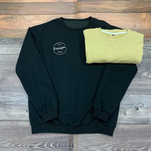 Logotipo personalizado de fábrica Colores sólidos Jersey de doble capa Unisex Boxy Cuello redondo Sudadera con capucha de manga larga de poliéster - Product Image 1