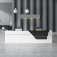 Nouveau mobilier de bureau moderne de luxe léger, bureau d'accueil avec rangement