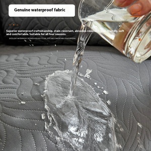 Single-Person Ultrasonic Quilted Recliner Cushion <strong>Cover</strong> Waterproof Geometric Wave Integrated Dustproof Washable Sofa Slipcover - Product Image 2