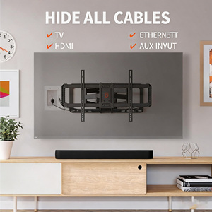Kit de gestion des câbles mural électrique en plastique pour téléviseur, vente en gros d'usine, avec 2 ports Type-C et 1 interface USB, dissimulateur de fils - Product Image 5