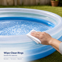 Piscine gonflable pour enfants à trois niveaux en PVC, piscine ronde avec fond imprimé mosaïque pour le jardin, la cour arrière, les jeux aquatiques