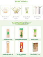 En gros, brochettes de barbecue jetables en bambou biodégradable de 12 cm, 15 cm, 20 cm, 25 cm, 40 cm