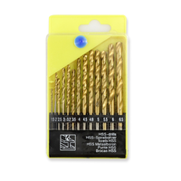 Jeu de 13 forets hélicoïdaux en acier rapide plaqué titane, jeu de mèches à poignée hexagonale, mèches électriques à main de 1.5 à 6.5mm