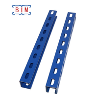 Profilé en C industriel à fentes 1-5/8 x 1-5/8 pouces (41x41x2,5 mm) bleu thermolaqué