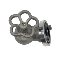 Robinet d'arrêt d'incendie DN50 PN16 type angle avec raccord Storz, volant à main, filetage BSP pour système de lutte contre l'incendie intérieur