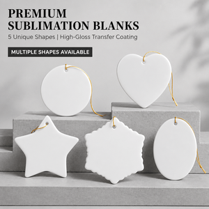 Atractivo Adorno Colgante de Cerámica para Sublimación, Redondo y Brillante, para Árbol de Navidad, Decoración Navideña para el Hogar - Product Image 1