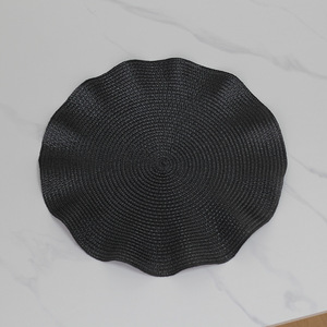 Classic Lotus Leaf Design Non-Slip Plastic <strong>Round</strong> <strong>Place</strong> <strong>Mats</strong> Washable Dining Table Placemats - Product Image 3
