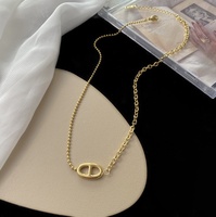 Collier unisexe en acier inoxydable plaqué or PVD 18 carats, étanche, avec pendentif cœur turquoise et queue d'avion vintage, idéal pour les fêtes