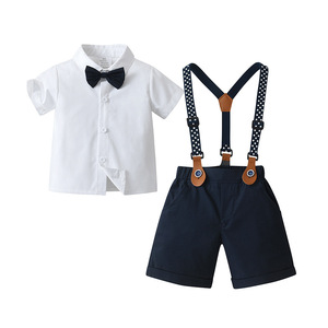 Suministro Directo de Ropa, Traje de Verano para Niños, Traje de <span class=keywords><strong>Caballero</strong></span> Británico con Tirantes para Bebés, Ropa Navideña para Niños 2024 - Product Image 2