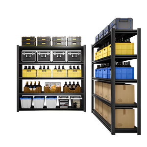 Estantería de acero de 5 capas de alta resistencia, estante de almacenamiento de metal plegable y ajustable <span class=keywords><strong>para</strong></span> garaje, duradero <span class=keywords><strong>para</strong></span> uso en almacén - Product Image 2