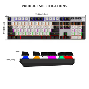 OEM/ODM Wired 107 <strong>Keys</strong> Cyan Axis Swappable Aluminum Gaming Black <strong>Keyboard</strong> - Product Image 4