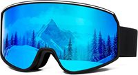 Masque de ski personnalisé avec logo, confortable, durable, anti-buée, coupe-vent, OEM, verres miroir, hydrofuge, protection UV400, OTG