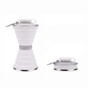Bouteille d'eau en silicone PP, couleur unie, réutilisable, lavable, télescopique, rechargeable, à large ouverture, pour le sport, la gym, les voyages - Product Image 4