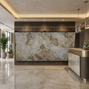 Revêtement mural en pierre indienne Autumn Stone, couleur organique Flow Glow pour murs et plafonds rétroéclairés, décoration intérieure - Product Image 3