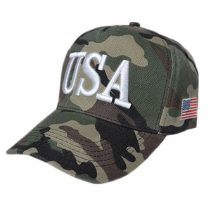 Vente en gros extérieur coloré rouge camouflage Usa President Election 3d brodé Baseball Snapback Cap Hat avec drapeau américain - Product Image 6