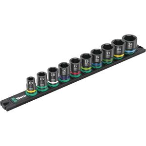 WERA - 05005451001 9607 - Socket set B Impaktor 1 with <b>magnetic</b> <b>strip</b> (10 pcs.) IMPACT SOCKETS AND ACCESSORIES - Product Image 1