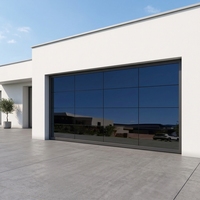 Portes de garage modernes en verre et métal pour résidences, étanches, finies avec une porte en alliage d'aluminium, vente en gros
