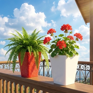 Custom Square PP Garden Flower Pot Heavy Duty <b>Plastic</b> Decorative <b>Planter</b> for Indoor Outdoor Plants 19x19x24.5 cm - Product Image 5