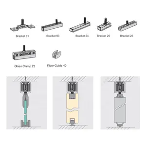 Heavy Duty Black Barn Door Hardware System Built In Buffering Device WDHM01