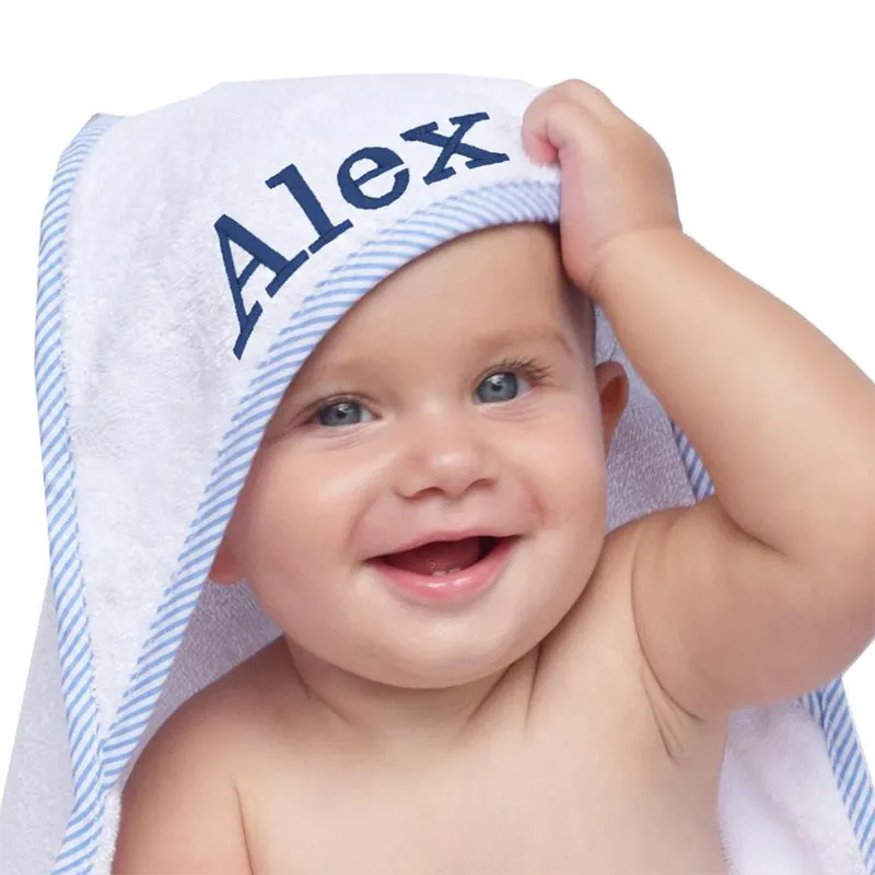 Großhandel monogramm iert niedlichen Kinder tücher Set Erbstück benutzer definierte weiche Baby Kapuzen handtücher