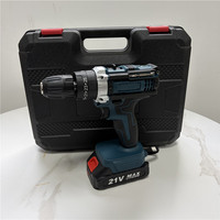 Perceuse à percussion électrique sans fil portable 21V personnalisée, vitesse variable, batterie rechargeable, kit de perçage compatible OEM