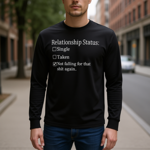 Camiseta de manga larga con estampado de estado civil: No me vuelvo a dejar llevar por esas cosas - Product Image 3