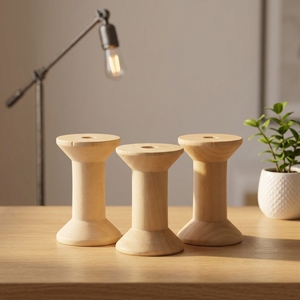 Bobinas <span class=keywords><strong>de</strong></span> Madera Natural Personalizadas para Costura, Técnica Pulida para la Gestión <span class=keywords><strong>de</strong></span> Hilos y Alambres - Product Image 2