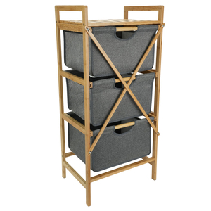 <span class=keywords><strong>Commode</strong></span> compacte en bambou à 3 tiroirs <span class=keywords><strong>commode</strong></span> de salle de bain autoportante tour paniers en tissu coulissants coton Design <span class=keywords><strong>panier</strong></span> à <span class=keywords><strong>linge</strong></span> organisateur - Product Image 4