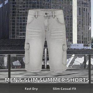 Mens Denim <b>Cargo</b> <b>Shorts</b> Mid Waist Multi Pocket Breathable Quick Dry Casual Summer Wear <b>Lightweight</b> Streetwear Fashion Clothing X - Product Image 2