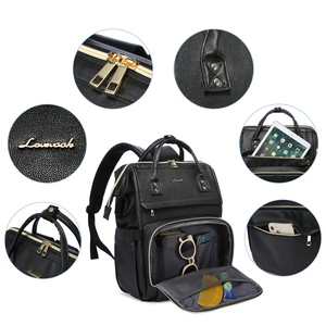 Sac à dos de voyage LOVEVOOK 2022 en similicuir souple, sac à main décontracté pour hommes, sacs d'école pour livres, sacs à dos pour <span class=keywords><strong>ordinateur</strong></span> portable pour femmes de 14, 15,6 et <span class=keywords><strong>17</strong></span> <span class=keywords><strong>pouces</strong></span> - Product Image 5