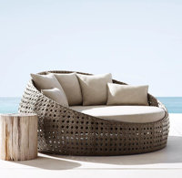 Sofá Cama de Ratán para Jardín y Terraza, Tumbona para Piscina, Cama de Ratán para Hotel y Villa, en Oferta