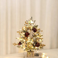 Mini-sapins de Noël pré-éclairés avec décorations, décoration de table pour les fêtes de Noël à la maison