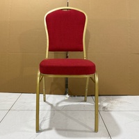 Nouvelle chaise de banquet moderne, durable, avec revêtement en tissu bordeaux, empilable, pour restaurant, décoration de mariage