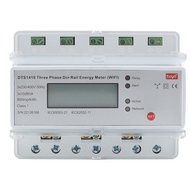 Tuya Smart Electricity Meter WIFI Remote Prepaid Electricity Meter Multifunctional 3-phase Rail Type Room Rlectricity Meter LCD