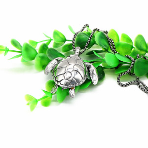 Yunnique – collier avec pendentif tortue en acier inoxydable, bijoux de mode unisexes en forme d'animal - Product Image 3