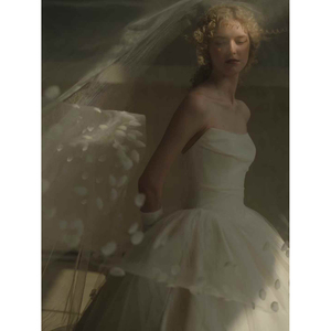 Robes de mariée Nt103 pour les mariées, robes de mariée en satin, style français, design élégant et simple, taille basque, taille personnalisée, Jancember - Product Image 5