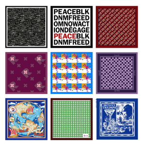 ODM & <span class=keywords><strong>OEM</strong></span> Red & Blue Lightning Bolt Cabeça Lenço Bandana De Seda para Concertos Performances De Dança De Rua Disponíveis em Estilo Quadrado - Product Image 6