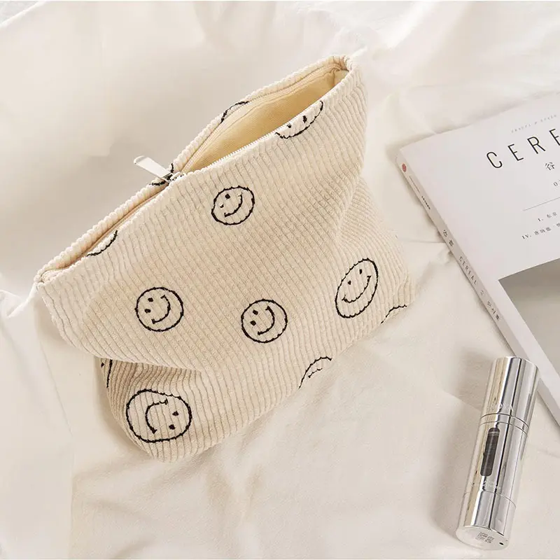 New Smile Print Cord Tasche Custom Carry Cosmetics Make-up Tasche für Mädchen