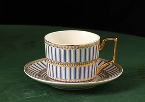 Platos de cena y postre de porcelana azul de estilo británico para hoteles y empresas - Product Image 4