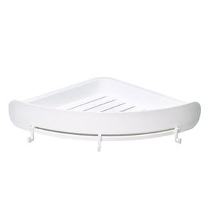 Étagère de salle de bain murale d'angle nordique, support de rangement ovale en plastique, installation sans perçage, design durable, blanc, gris, rose - Product Image 2