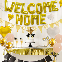 Ballon en aluminium « Bienvenue à la maison », bannière, guirlande de cœurs en confettis, drapeaux, fournitures de fête pour la Fête des Mères, Halloween, recyclable