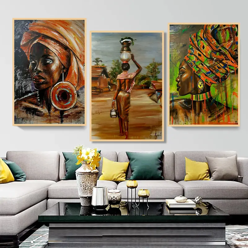 Черная женщина портрет плакаты печатные абстрактные картины Высокое качество Африканский Холст стены художественные картины