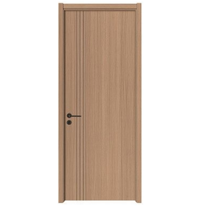 Fábrica de puertas interiores de madera maciza moderna Acabado al ras blanco de alta calidad Diseño de losa de madera interior Acabado de piel FRP de alta calidad - Product Image 4