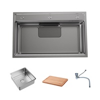 Évier de cuisine rectangulaire moderne en acier inoxydable 304, à montage sous plan, multifonctionnel, artisanal, pour restaurant, à usage commercial, Vbosr