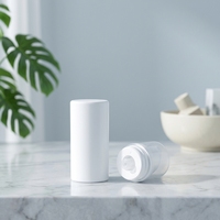 Flacon pompe sans air en plastique durable à visser pour crème cosmétique, avec logo personnalisé, finition mate, vide, pour nettoyant visage et shampoing