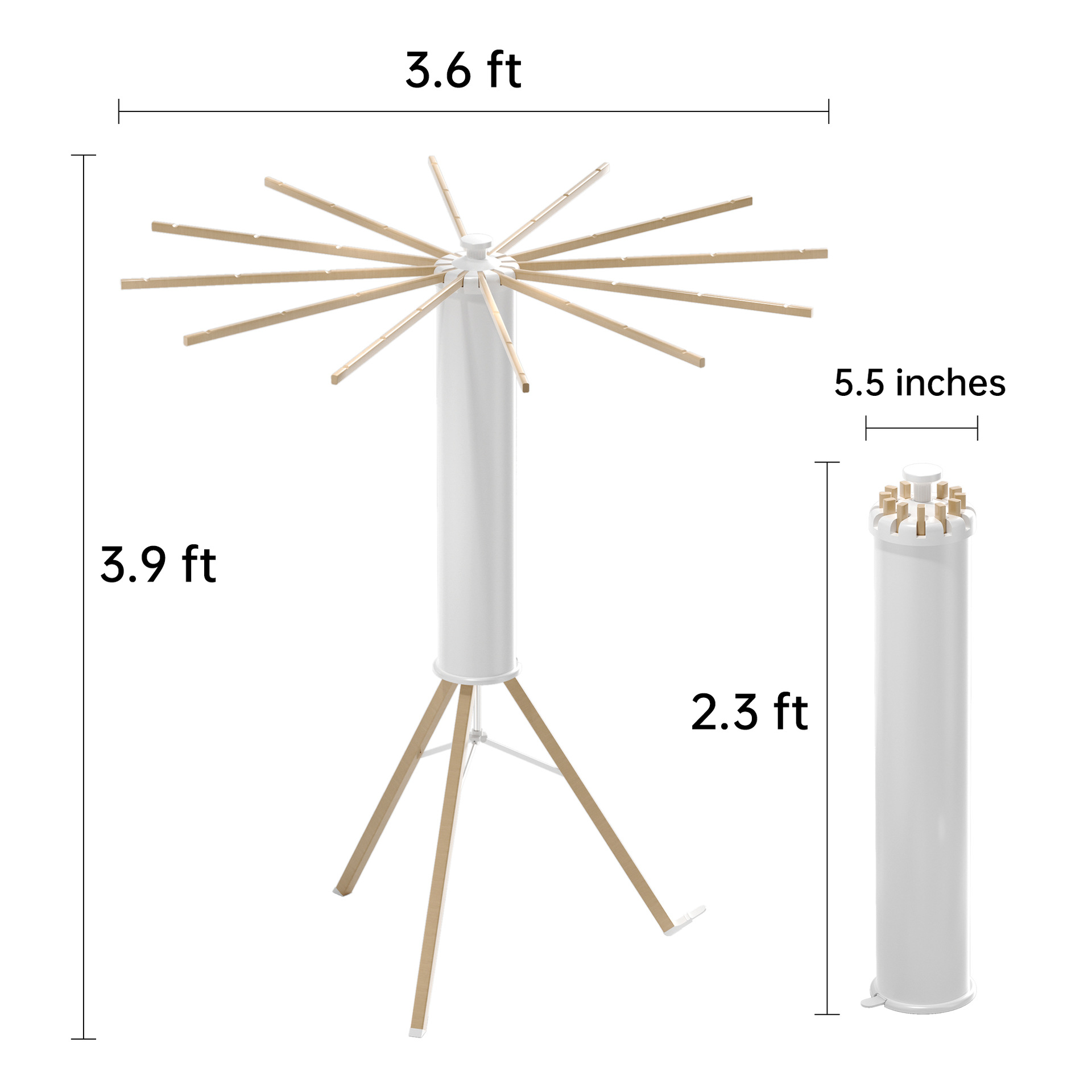 A1 Beechwood 12-Pole Clothes Drying Rack