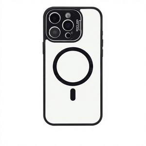Luxury Clear Magnetic Phone <b>Case</b> Lens Bracket Epoxy Magnetic Ring Waterproof Foldable TPU+<b>PC</b> Material Multi-Brand Compatible - Product Image 1