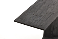 Console de style Japandi Wabi-sabi en olivier recyclé, table de console de luxe noire sur piétement, grande table de rangement design pour la maison