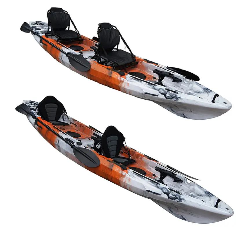 Handeli phong cách mới nóng bán hai chỗ ngồi thuyền đánh cá đại dương Kayak TANDEM 2 người câu cá canoe Kayak chèo thuyền
