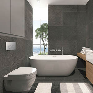 Inodoro de Dos Piezas de Estilo Europeo Moderno, Inodoro de Cerámica Suspendido en la Pared con Descarga por Sifón y Cisterna Empotrada - Product Image 5